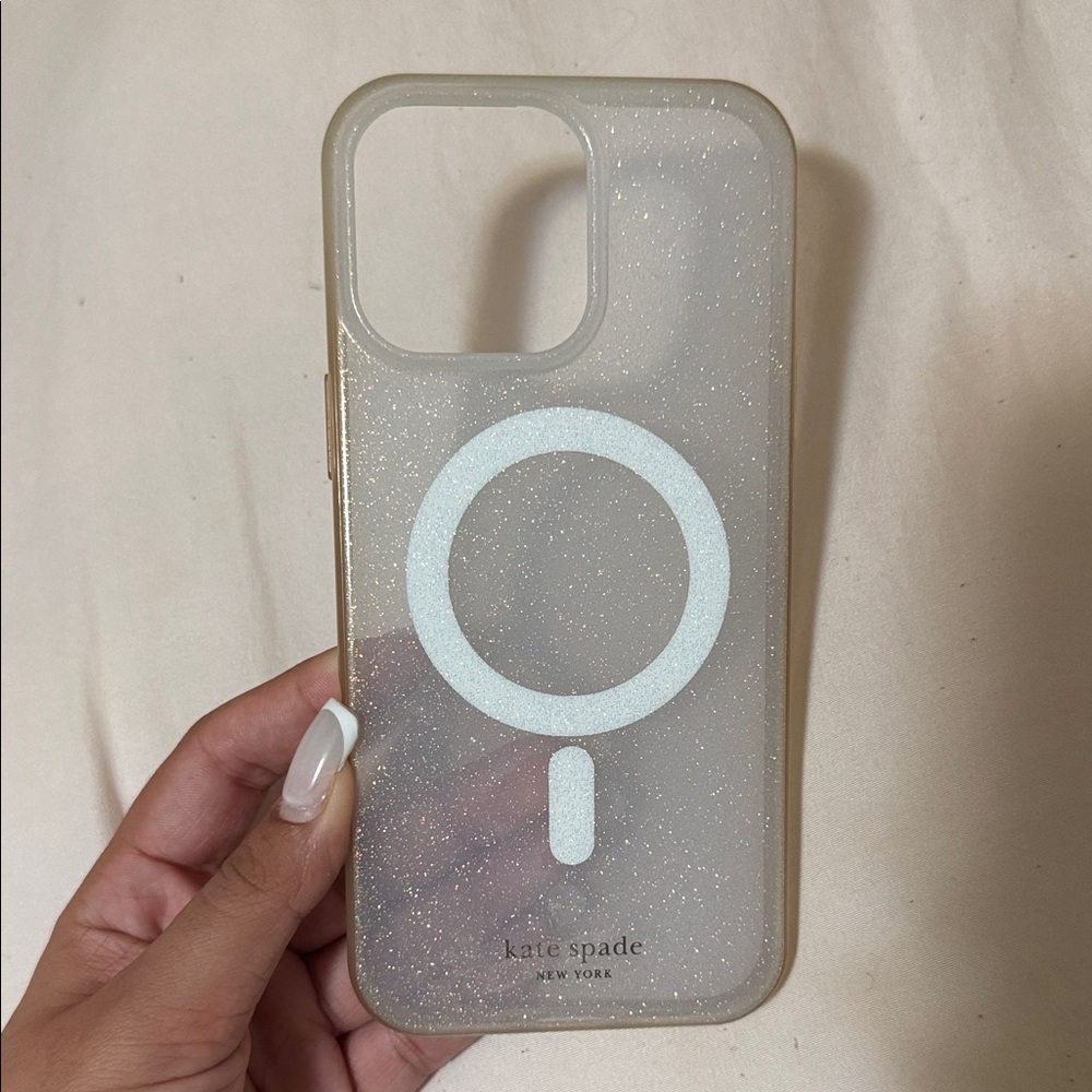 Kate Spade Sparkle iPhone Case - Gold and White iPhone 16 pro MAX
